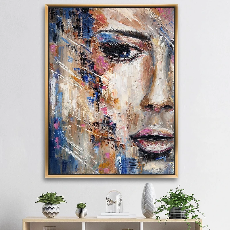 Designart Portrait d'une jeune femme IV ART MURAL À CADRE FLOTTÉ