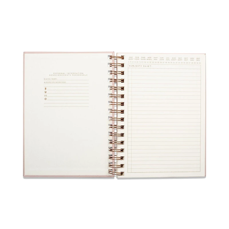 JOURNAUX THINK INK DOUBLE SPIRALE - ROSE/CARNET