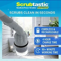 Bell + Howell Scrubtastic Express Dark Grey Rechargeable Handheld Power Scrubber – Cordless Bathroom Cleaner