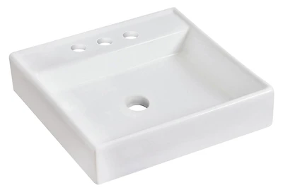 American Imaginations 47.6-in. W Floor Mount White Vanity Set For 3H8-in. Drilling Black Galaxy Top Biscuit UM Sink AI-596