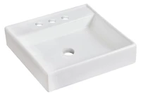 American Imaginations 47.6-in. W Floor Mount White Vanity Set For 3H8-in. Drilling Black Galaxy Top Biscuit UM Sink AI-596