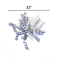 Nœuds bouclés Sassy Santa bleu, blanc et argent, ensemble de 4 mcx par Holiday Time