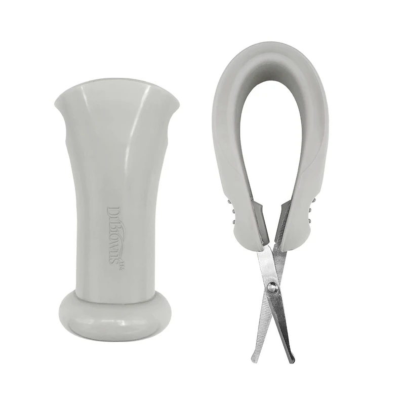 Dr. Brown's Healthy Baby Care, Safe Squeeze Nail Scissors, Rounded Blade Tip + 100% Silicone Handle, 1-Pack