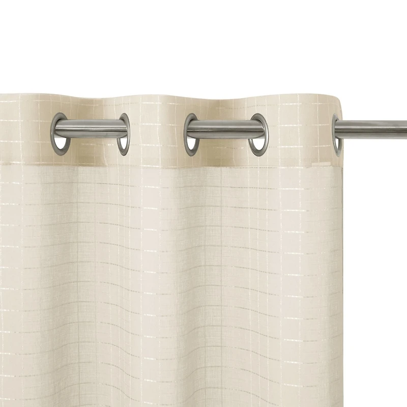 Ensemble de 2 panneaux de rideaux transparents Mainstays Windowpane, Blanc, 38" L x 84" H 2 Ensemble de panneau de rideau MS Sheer