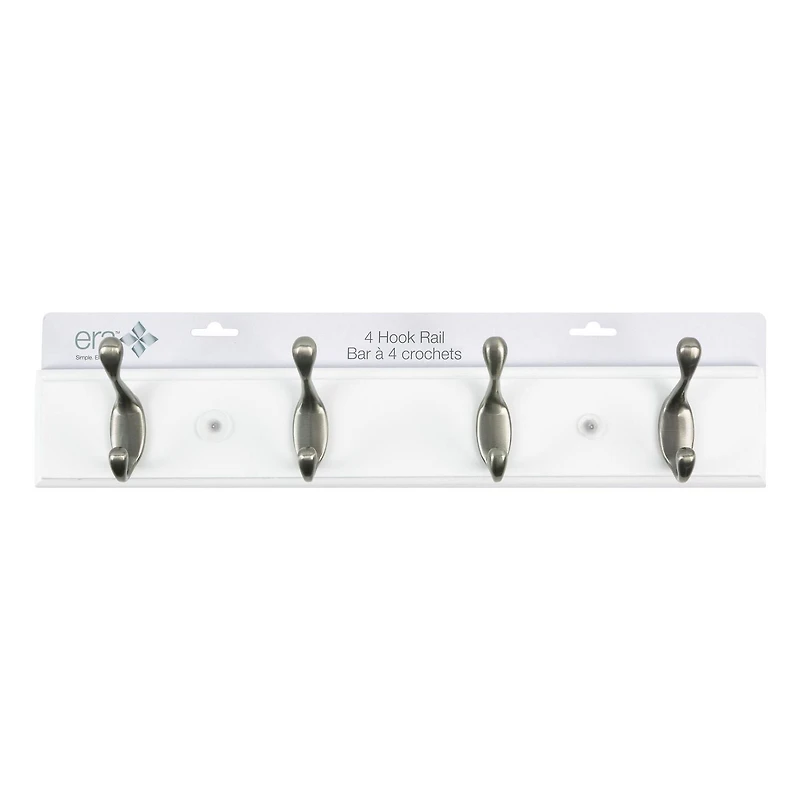 Era Classic 4 Hook Rail White