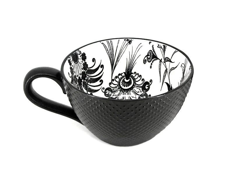 Ma Maison Black & White Floral Mug, 450ml (15oz) Mug