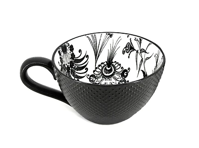 Ma Maison Tasse Florale en Noir et Blanc Tasse 450ml (15oz)