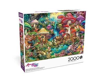 Buffalo Games Merry Mushroom Village Picnic 2000-Piece Interlocking Jigsaw Puzzle for Adults Ages 14 and Older