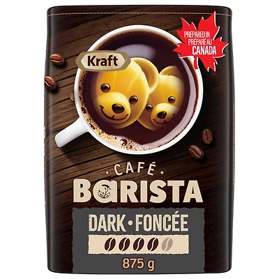 Café Barista Kraft, café moulu à torréfaction foncée, boîte de 875 g