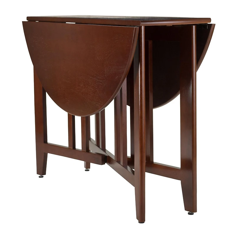 Alamo Double drop leaf round table in Walnut Finish - 94142