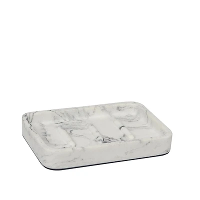 hometrends Faux Marble White Soap Dish, 1 sandstone soap dish for bathroom use, Sandstone soap dish