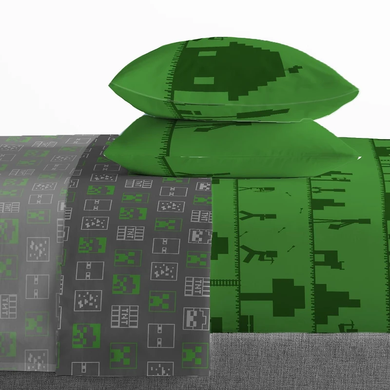 Minecraft 4-Piece Full Sheet Set, 100% Polyester, Full (Double)