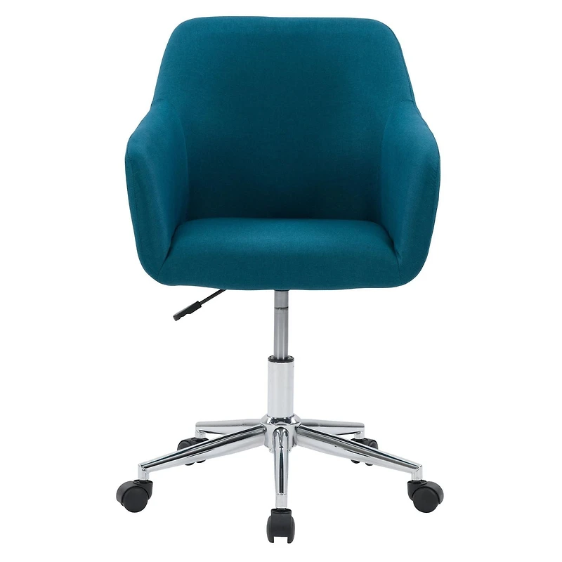 Chaise de travail rembourrée à piètement chromé Marlowe, bleu foncé