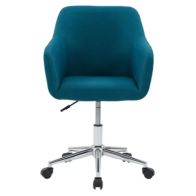 Chaise de travail rembourrée à piètement chromé Marlowe, bleu foncé