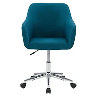 Chaise de travail rembourrée à piètement chromé Marlowe, bleu foncé