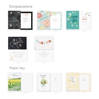 American Greetings - Assortiment de 60 cartes de souhaits pour toutes les occasions avec boîte de rangement, séparateurs, enveloppes et cachets (motifs Kathy Davis)