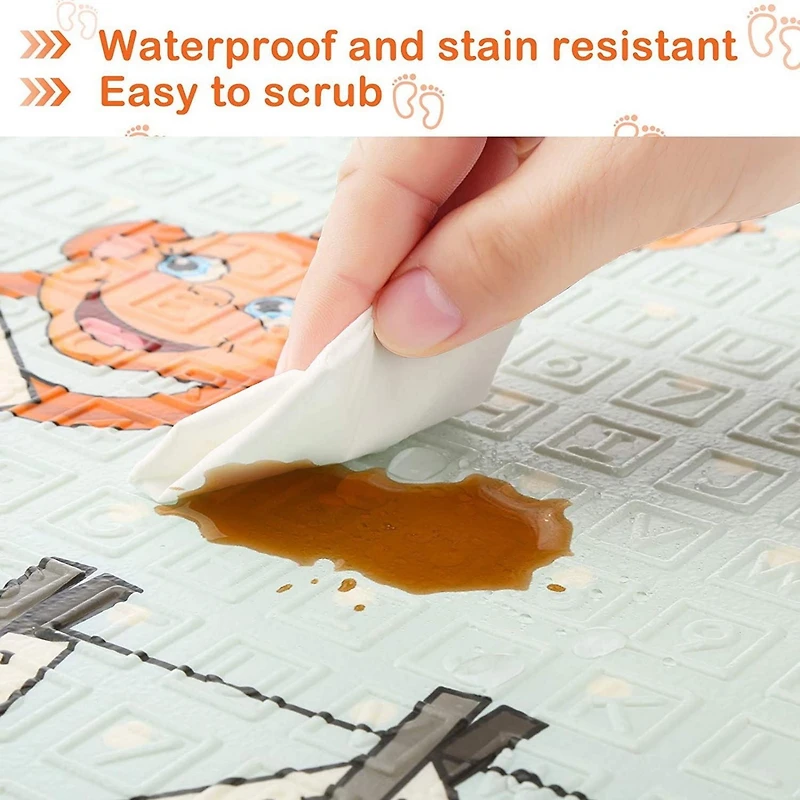 Toddlers, Infants, and Kids Double-Sided Foldable Indoor/Outdoor Waterproof Foam Playmat- KidsVIP