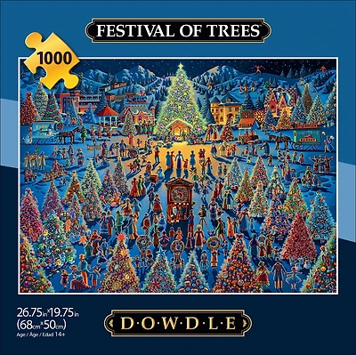 Buffalo Games Dowdle Festival of Trees Puzzle imbriqué de 1000 pièces pour adultes de 14 à 99 ans
