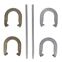Triumph Outdoor Steel Horseshoes Backyard Game Set