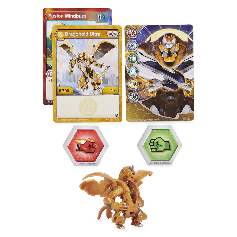 Bakugan Ultra, Dragonoid, 3-inch Tall Geogan Rising Collectible Action Figure and Trading Card