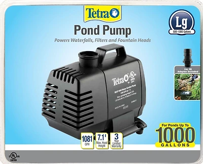 Tetra Pond Water Garden Pump, 1000 GPH, pour grandes cascades, filtres et têtes de fontaine