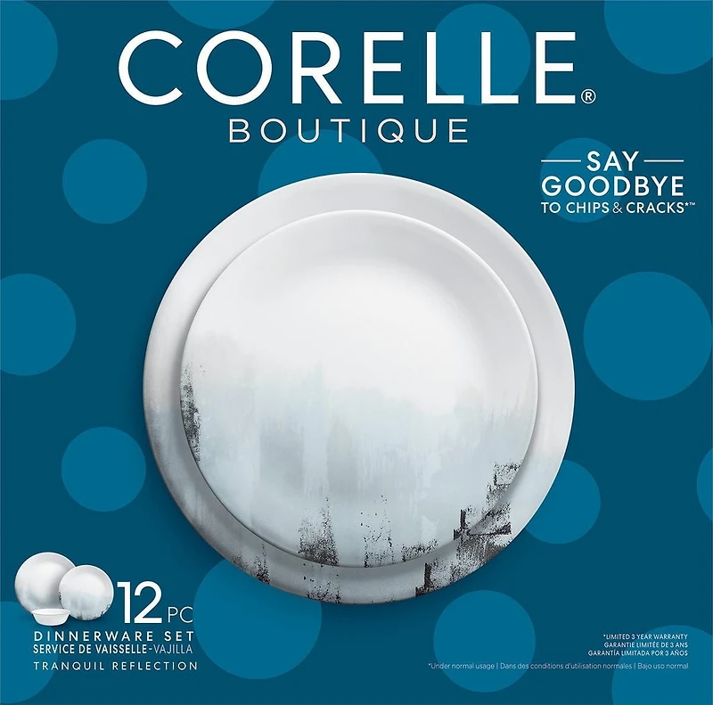 Ensemble de 12 pièces Corelle Tranquil Reflection