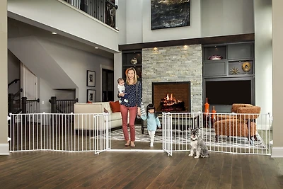 Regalo 192-Inch Double Door Super Wide Gate and Adjustable 8-Panel Play Yard, White