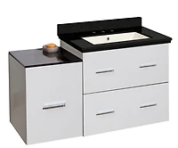 American Imaginations 61.5-in. W Floor Mount Dawn Grey Vanity Set For 1 Hole Drilling Bianca Carara Top Biscuit UM Sink AI-18809