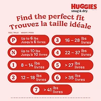 Couches HUGGIES Snug & Dry, Emballage Mega Colossal, Tailles: 1-8 Tailles: 1-8 | 200-74 Unités