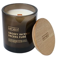 Art Wick 13.05oz Smokey Incense Cire de soja mélangée bougie parfumée, 1 mèche de bois · 13oz<br>· 370g<br>· 1 paquet