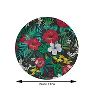 Bamboo Walnut Floral Plate 20 cm, Set of 4