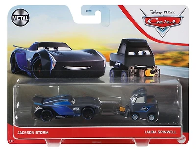 Pack Jackson Storm & Laura Spinwell de 2 véhicules du film Cars 3 de  Disney•Pixar