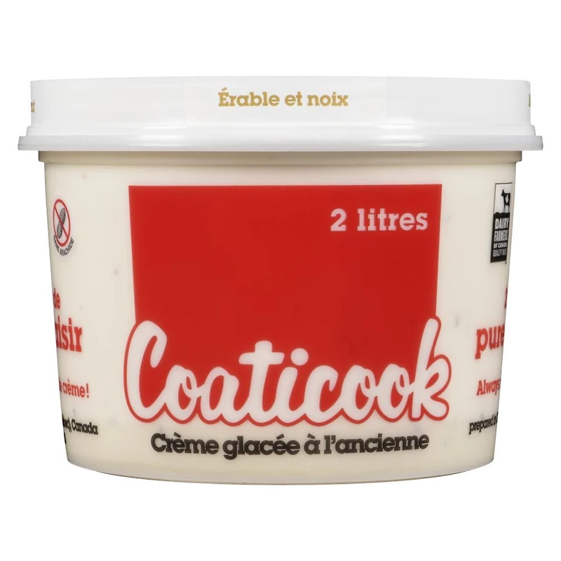Crème glacée Coaticook érable et noix, sans arachides, sans gluten