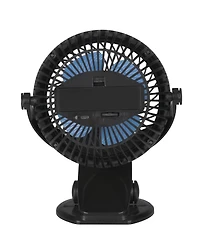 Ventilateur à pince rechargeable Mainstays en noir Angle de sortie d'air réglable