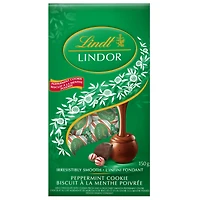 Truffes LINDOR au chocolat au lait et au biscuit à la menthe poivrée de Lindt – Sachet (150 g) 150 g