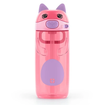 Ello Ellies Bouteille d’eau en plastique de 16 oz <ul><li>Capacité de 16 oz </li><li>Couvercle rabattable facile à utiliser</li><li>Toutes les pièces sans BPA</li></ul>