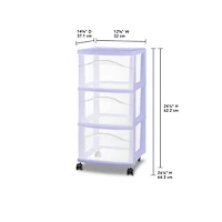 Sterilite 3 Drawer Cart Lilac
