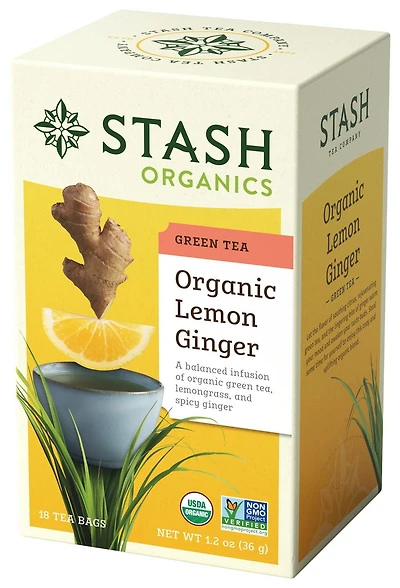 Stash Organic Lemon Ginger Green Tea