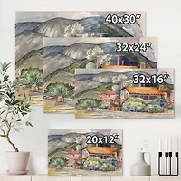 Designart Paysage grec au large de la côte de la mer Égée Art mural sur toile