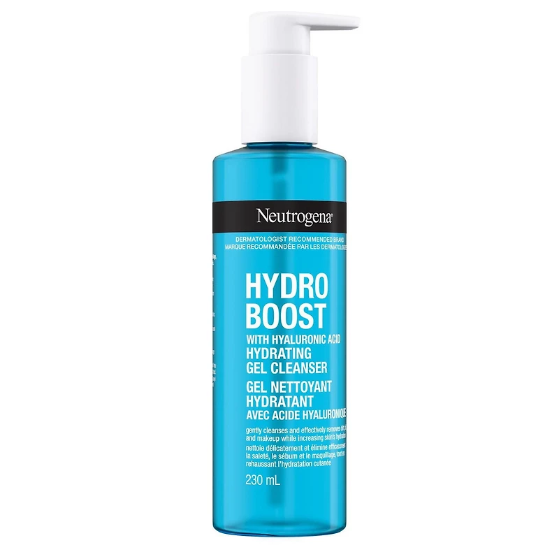 Gel nettoyant hydratant Neutrogena Hydro Boost, Nettoyant pour le visage, Acide hyaluronique, Non comédogène, Sans parabènes 230 ml