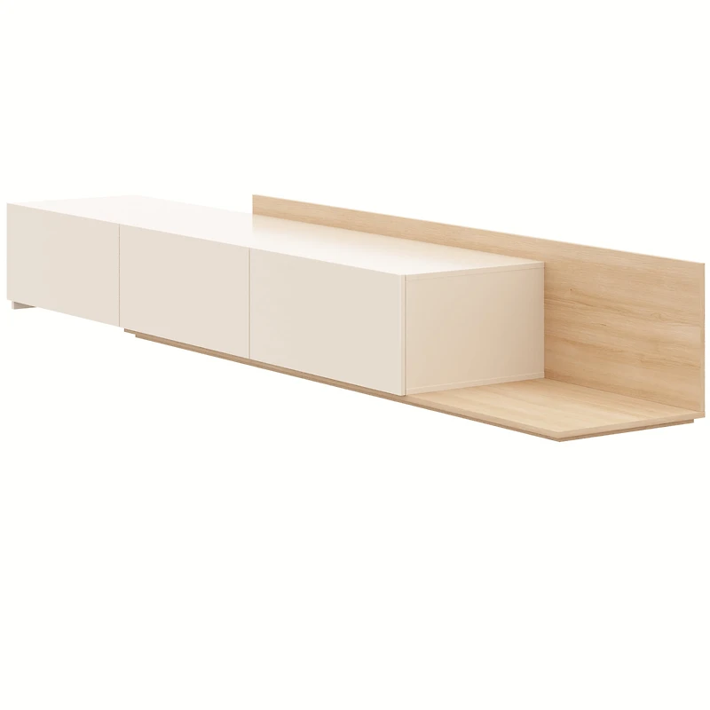 Meuble TV extensible (66-108 po) Nexera Noa, Chêne Blond Naturel