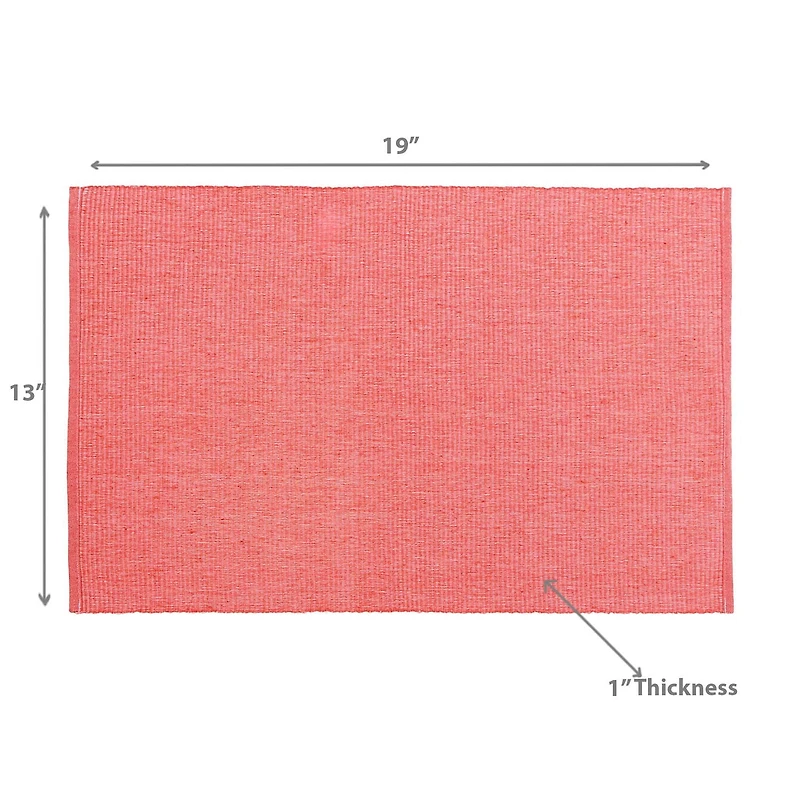 Chambray Ribbed Placemat Coral 13 X 19 - Set of 12
