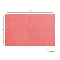 Chambray Ribbed Placemat Coral 13 X 19 - Set of 12