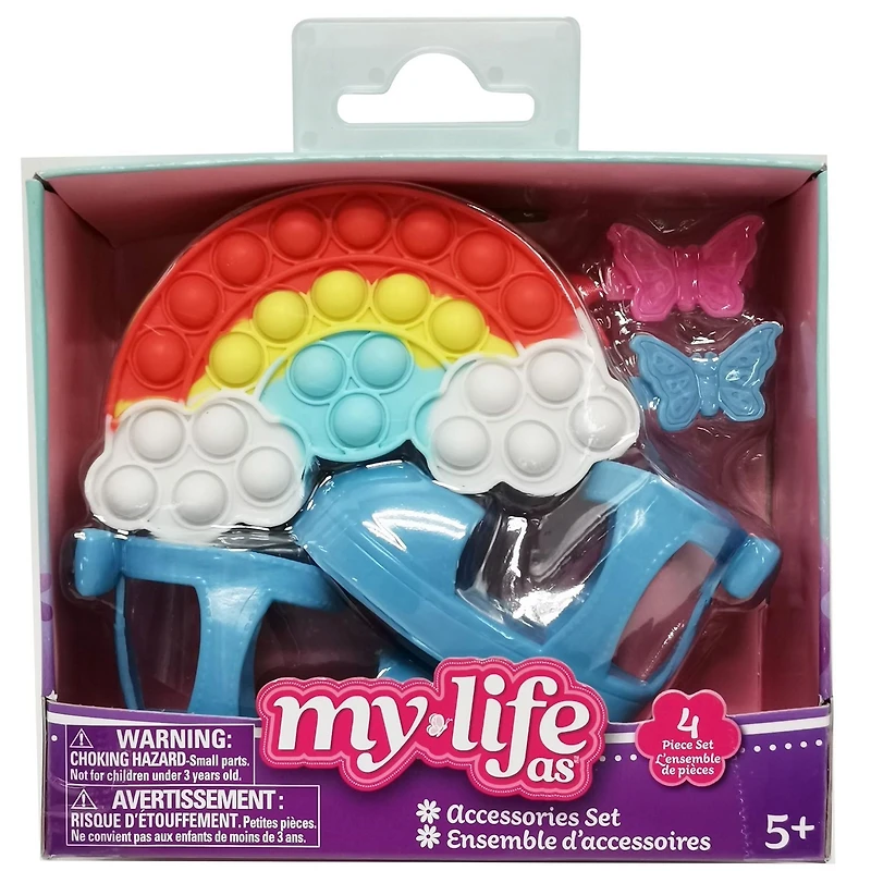 Ma vie comme...Ensemble d’accessoires pour poupées de 45,7 cm avec sac à bulles et chaussures bleues Accessoires à la mode pour poupées