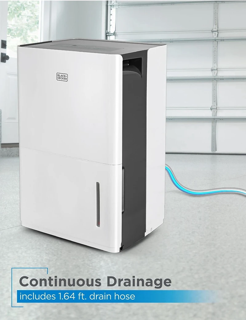 BLACK+DECKER 1500 pieds carrés. Fort. Déshumidificateur pour espaces et sous-sols de taille moyenne à grande, certifié Energy Star, BD22MWSA