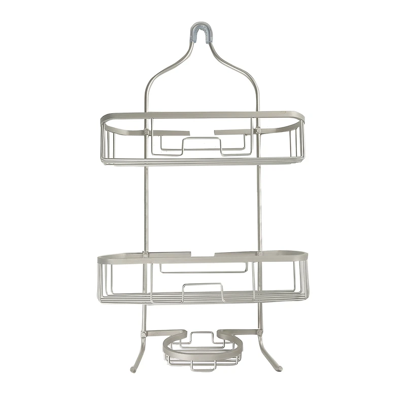 Era Grand Aluminum Shower Caddy, 3-Tier, Soft Silver 15x26in, 15" x 26"