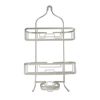 Era Grand Aluminum Shower Caddy, 3-Tier, Soft Silver 15x26in, 15" x 26"