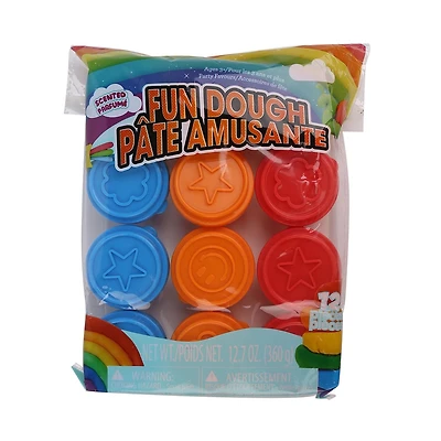 12CT FUN DOUGH, 12 pieces and 3 colors