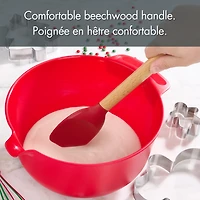Spatule-cuillère Holiday Time en silicone et bois de hêtre, rouge