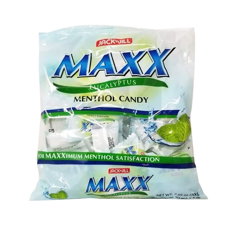 Bonbons Jack & Jill Maxx Eucalyptus Menthol 200g par sachet E-AL PREMIUM MAXX EUCALYPTU